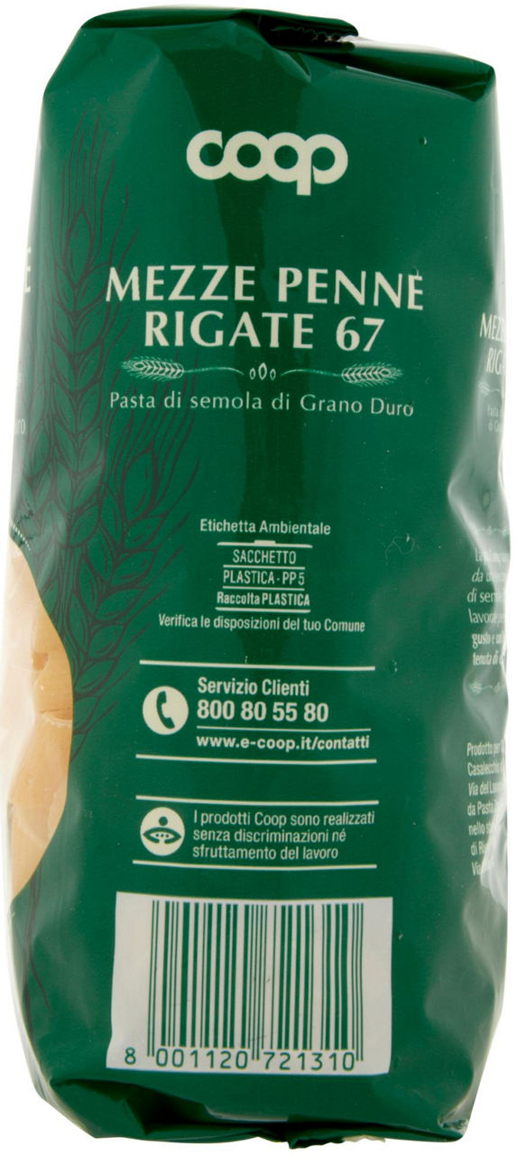 MEZZE PENNE RIGATE PASTA SEMOLA N.67 CON GRANO ITALIANO 500 g - Immagine 71