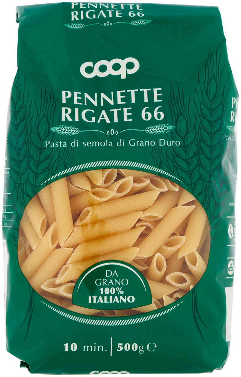 Pennette rigate pasta semola n.66 con grano italiano 500 g