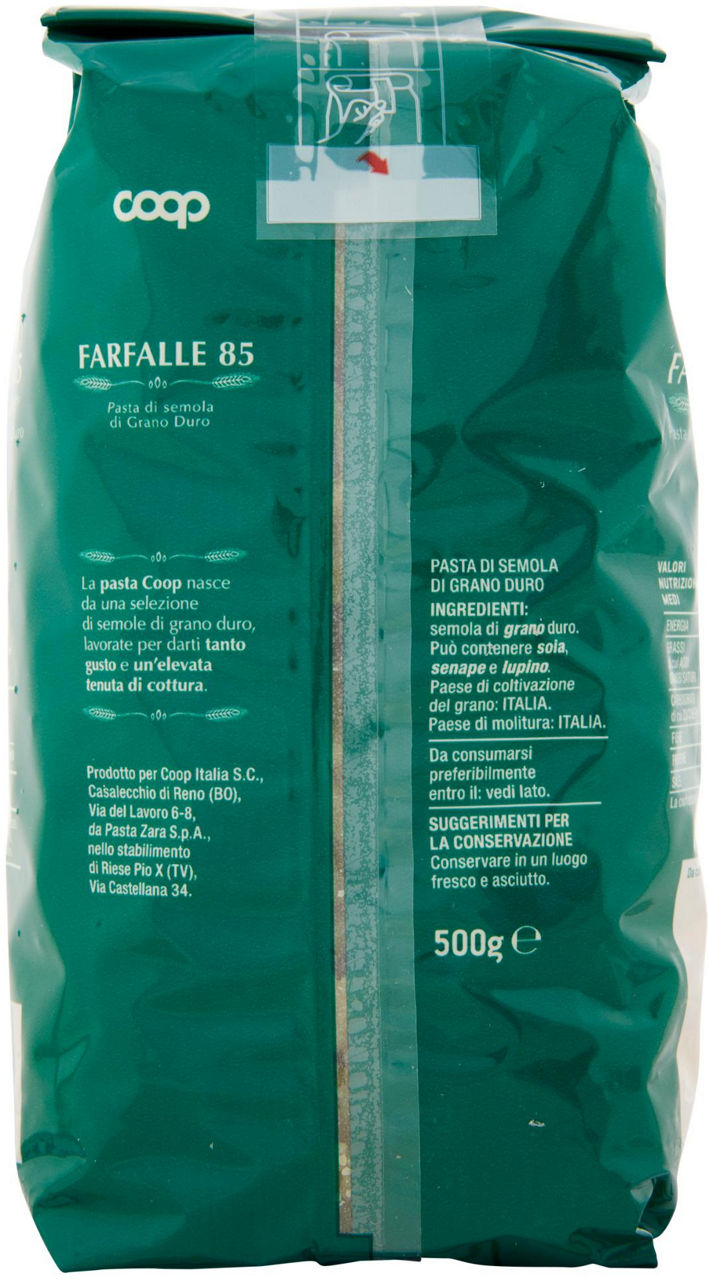 FARFALLE PASTA SEMOLA NR. 85 CON GRANO ITALIANO 500 g - Immagine 51