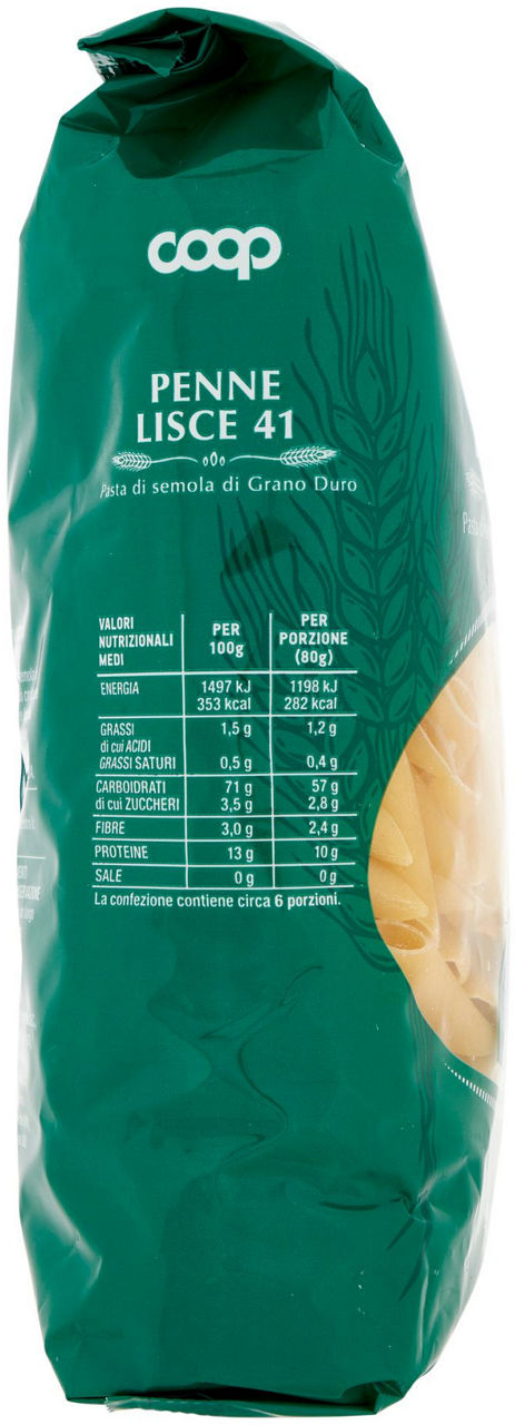 PASTA SEMOLA PENNE LISCE COOP N.41 SACCHETTO G 500 CON GRANO ITALIANO - Immagine 21