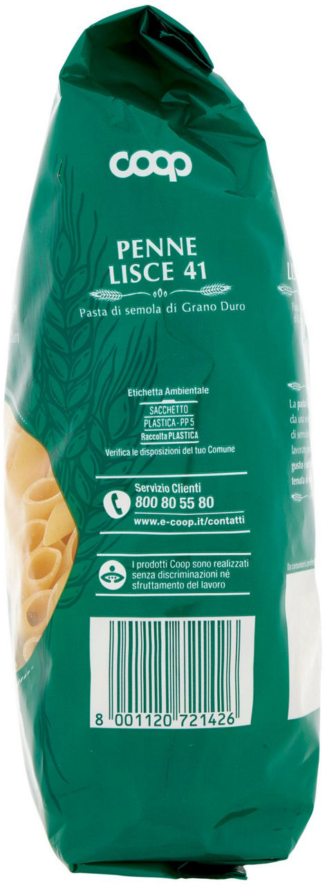 PASTA SEMOLA PENNE LISCE COOP N.41 SACCHETTO G 500 CON GRANO ITALIANO - Immagine 61