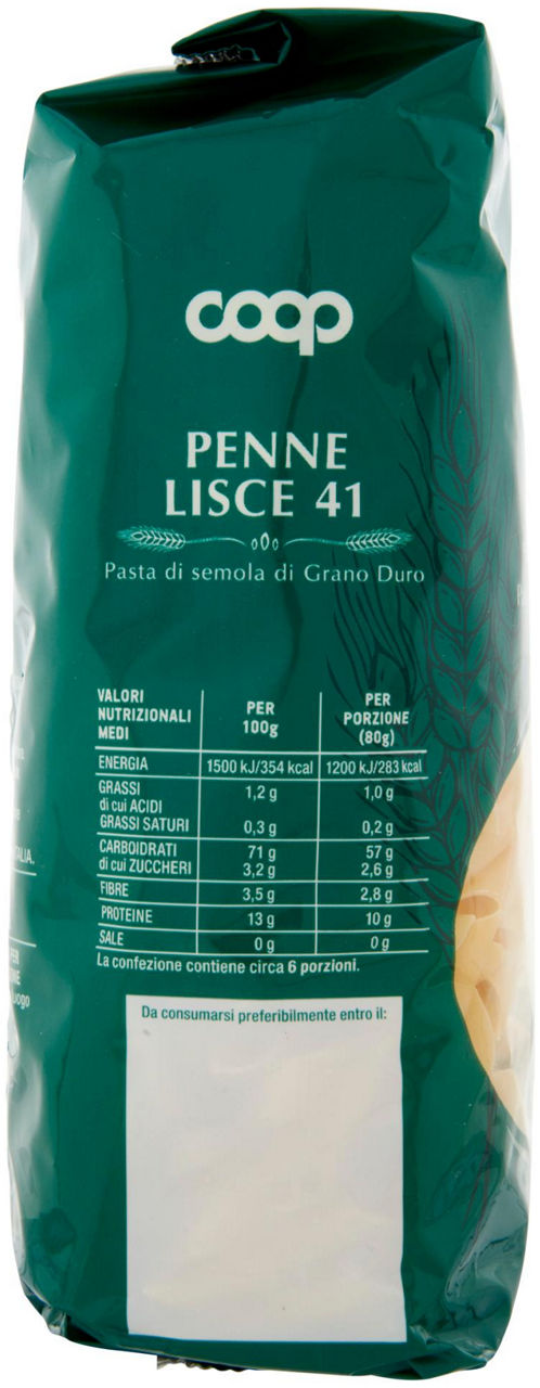 PASTA SEMOLA PENNE LISCE COOP N.41 SACCHETTO G 500 CON GRANO ITALIANO - Immagine 31