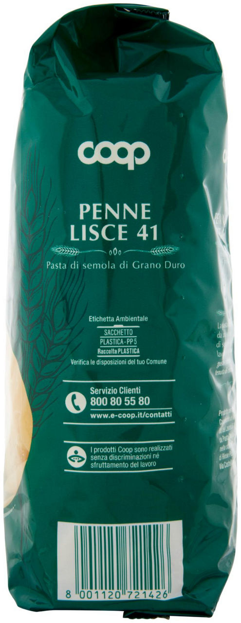 PASTA SEMOLA PENNE LISCE COOP N.41 SACCHETTO G 500 CON GRANO ITALIANO - Immagine 71