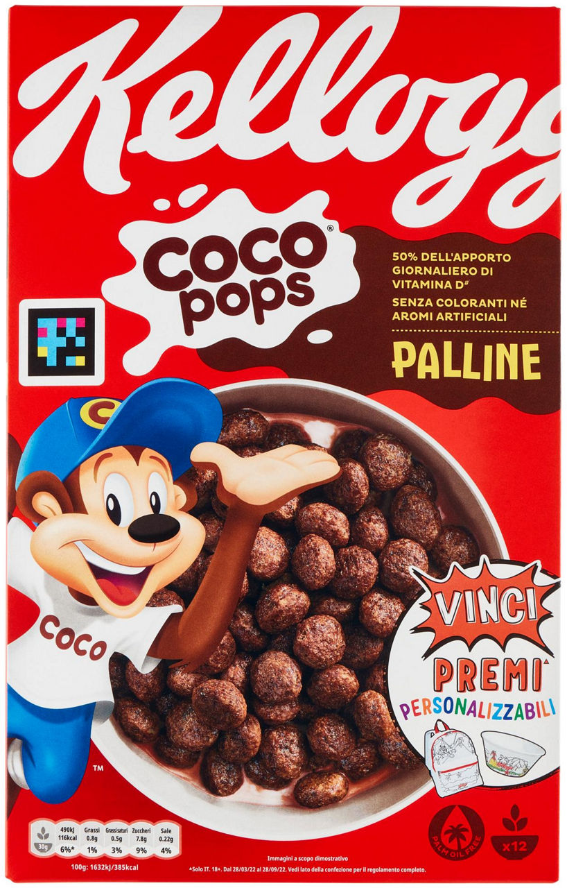 CEREALI KELLOGG'S COCO POPS PALLINE SCATOLA G 365 - 1