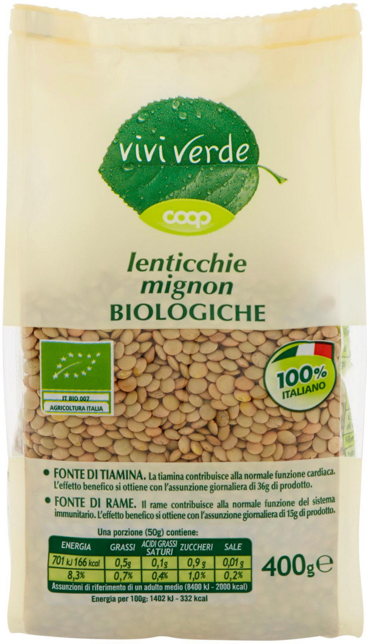 lenticchie mignon Biologiche Vivi Verde 400 g - 2