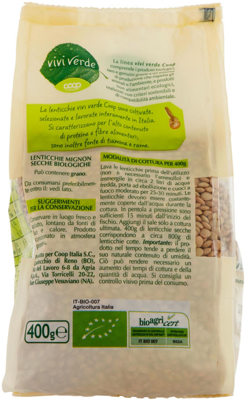 lenticchie mignon Biologiche Vivi Verde 400 g - 8
