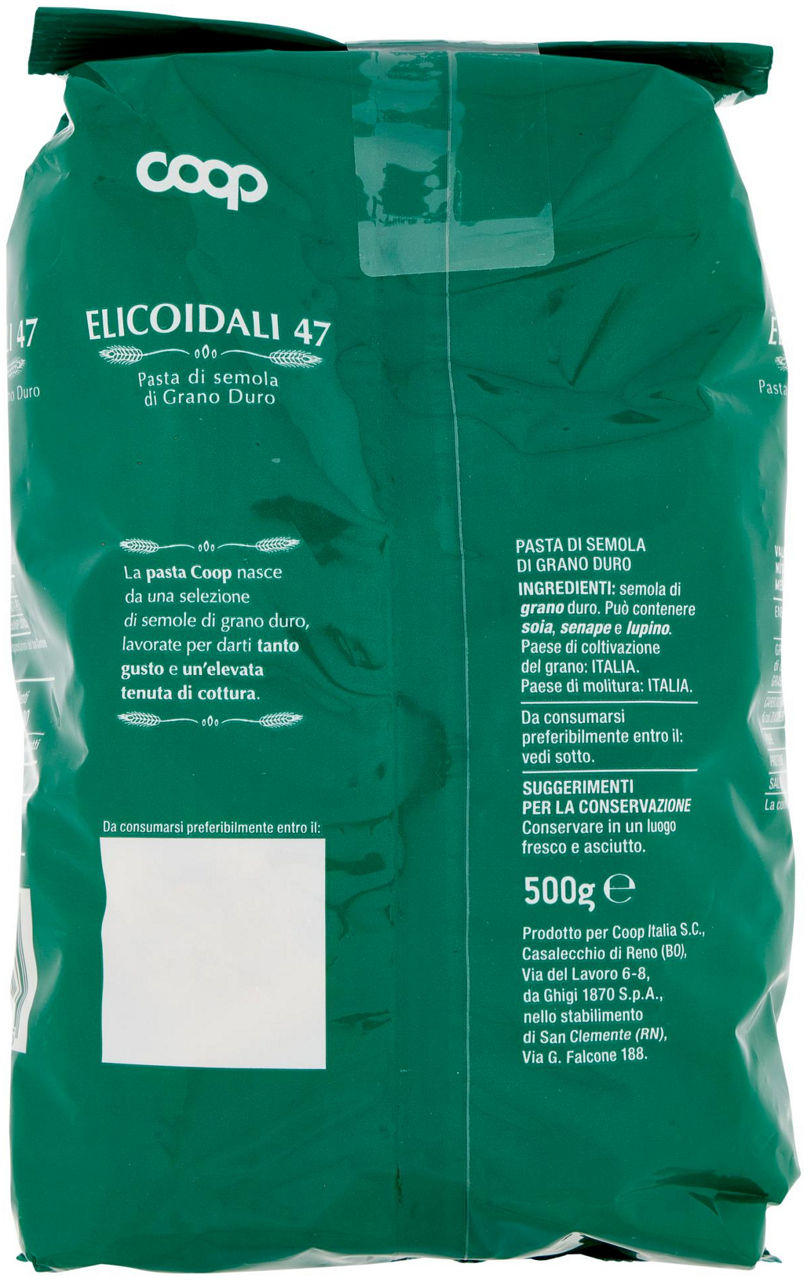 ELICOIDALI PASTA SEMOLA NR.47 CON GRANO ITALIANO 500 g - Immagine 51