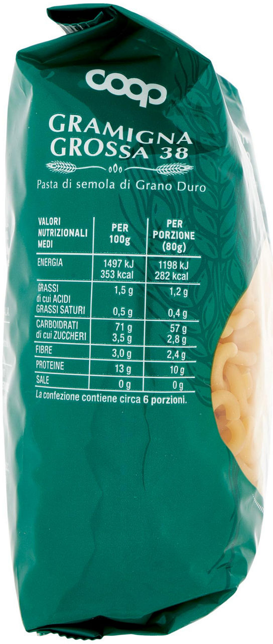 PASTA SEMOLA GRAMIGNA GROSSA N.38 COOP G 500 CON GRANO ITALIANO - Immagine 21