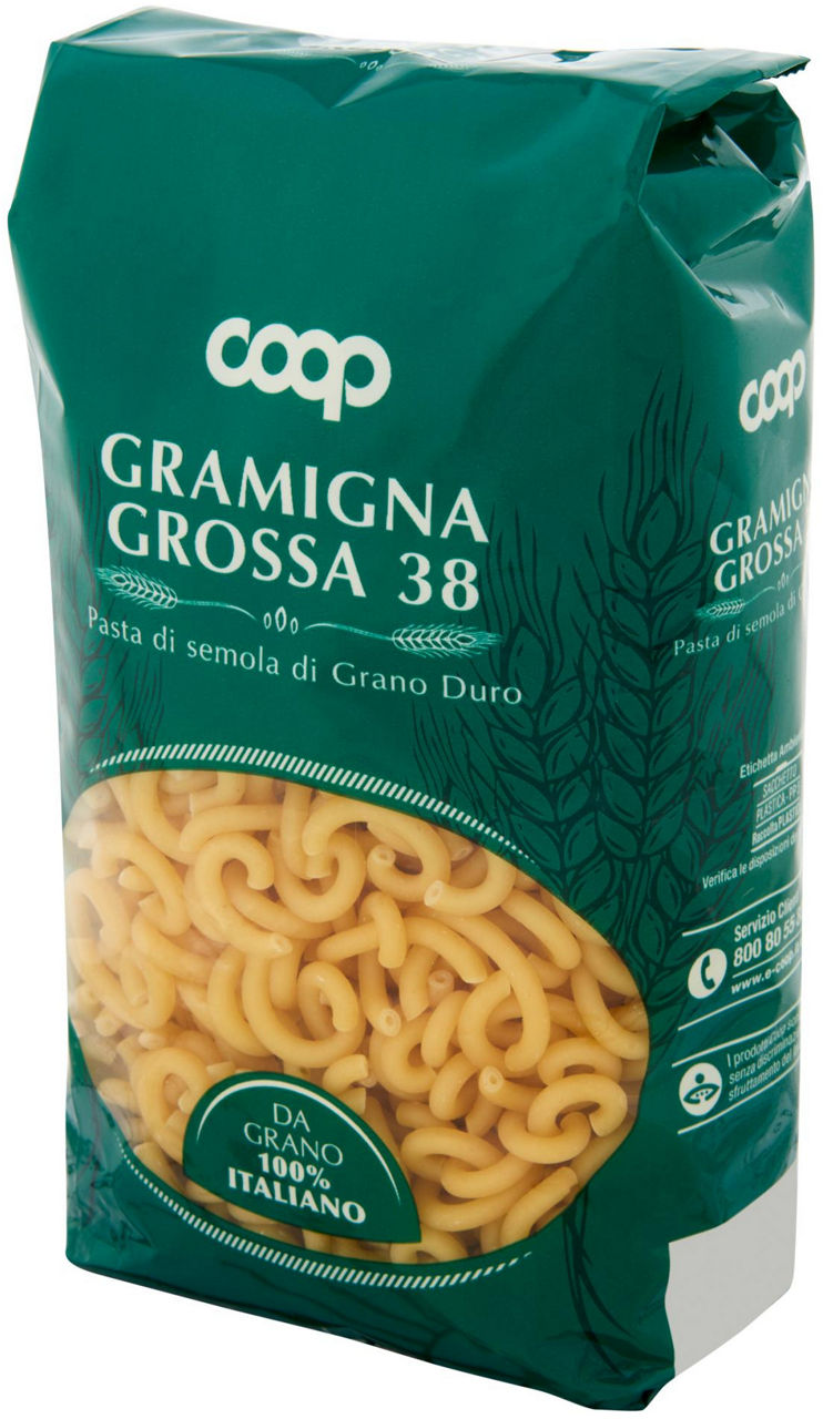 PASTA SEMOLA GRAMIGNA GROSSA N.38 COOP G 500 CON GRANO ITALIANO - Immagine 131