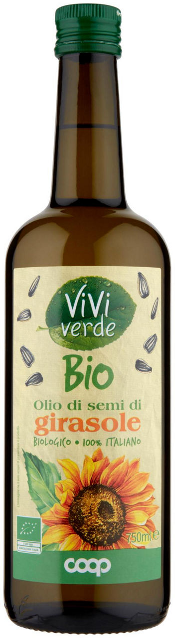 Olio di girasole bio viviverde 100% italiano coop ml 750