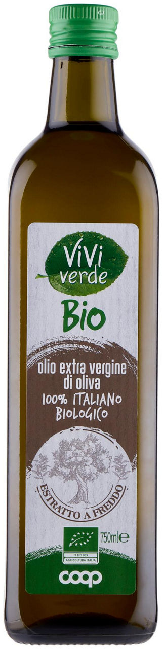 Olio extra vergine di oliva biologico vivi verde 750 ml