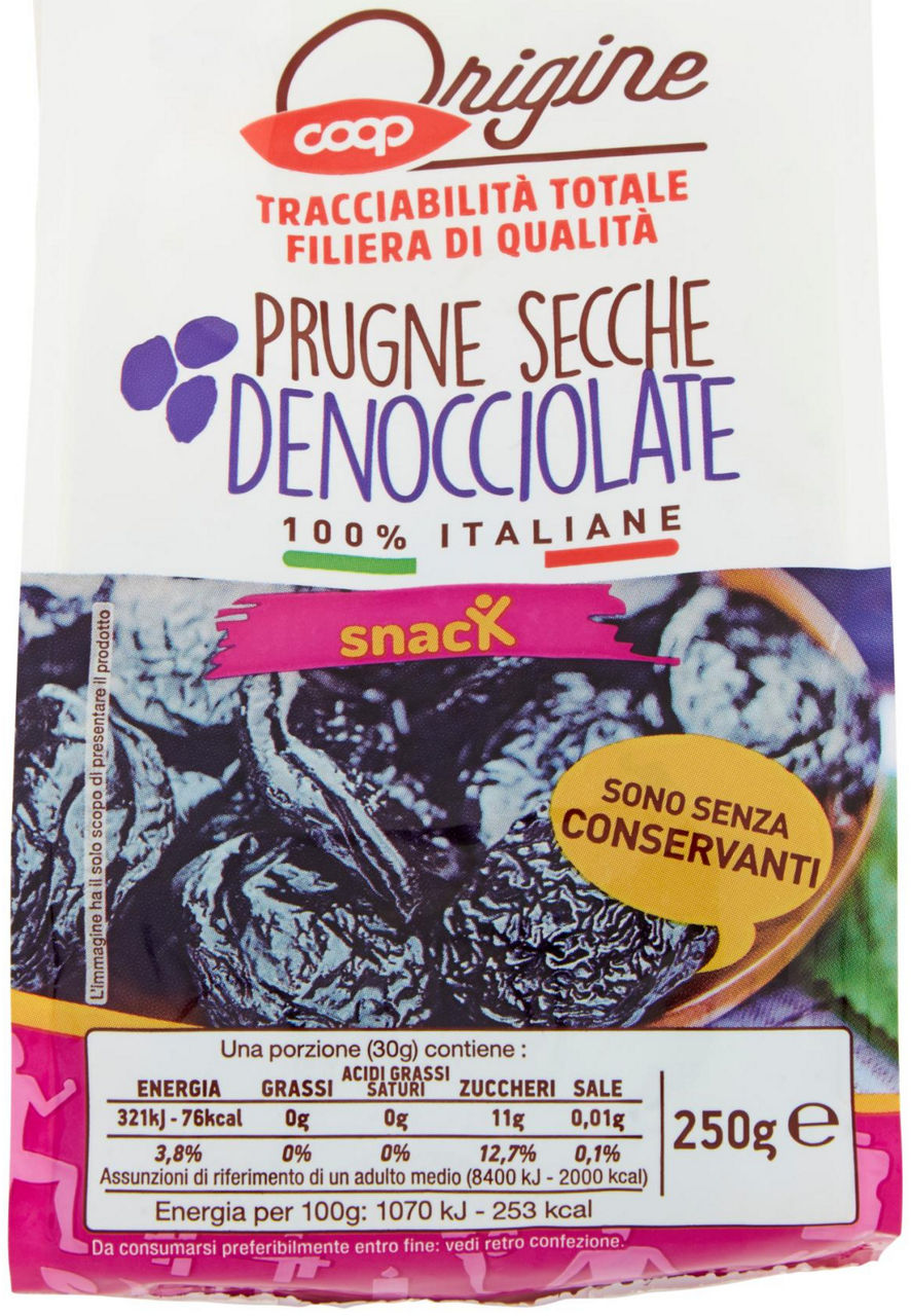 Prugne Secche Denocciolate 100% Italiane Origine 250 g - 0