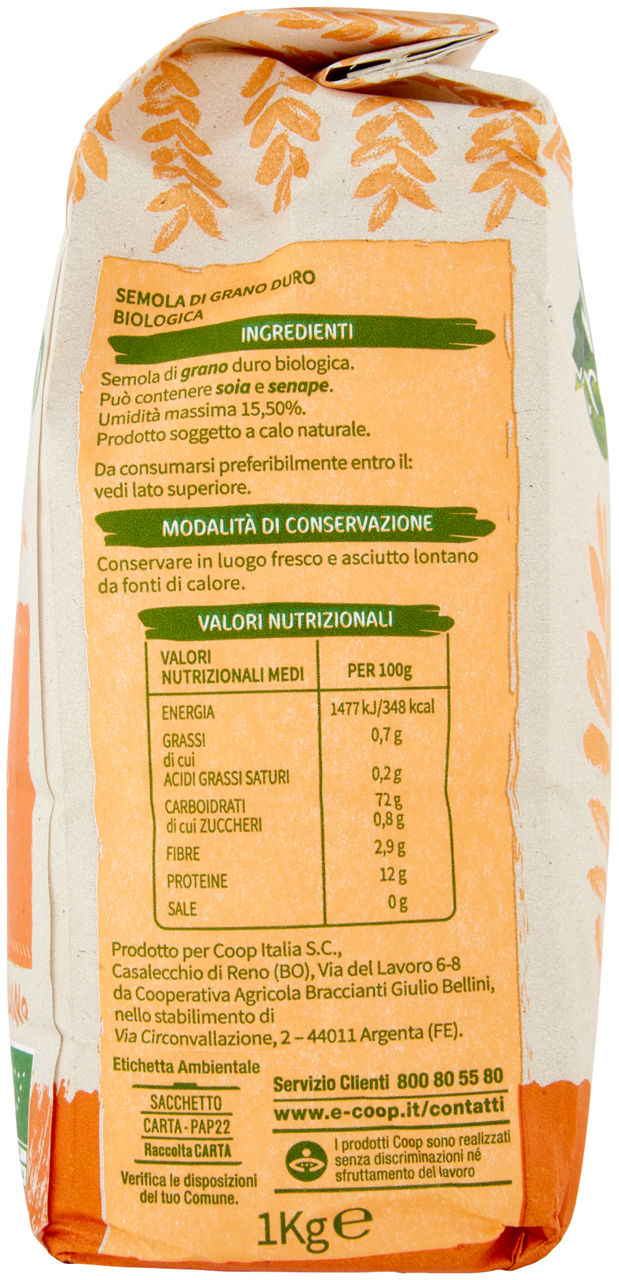 semola di grano duro Biologica Vivi Verde 1 kg - 3