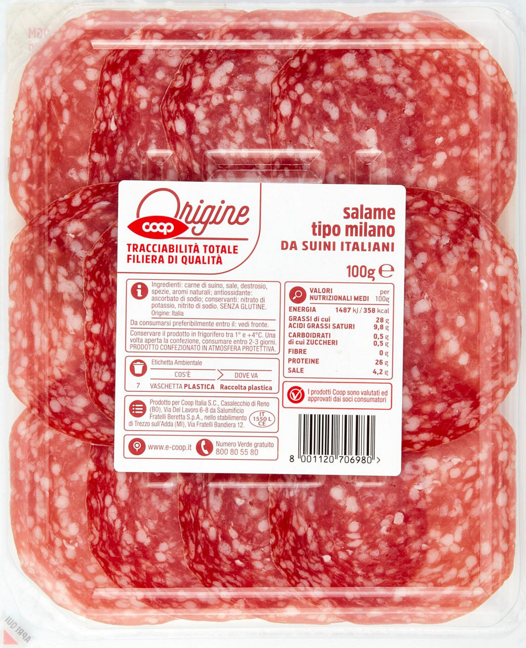 SALAME MILANO DA SUINI ALL. S/ANTIB. DOPO SVEZZ ORIGINE COOP AFF. G 100 - Immagine 51