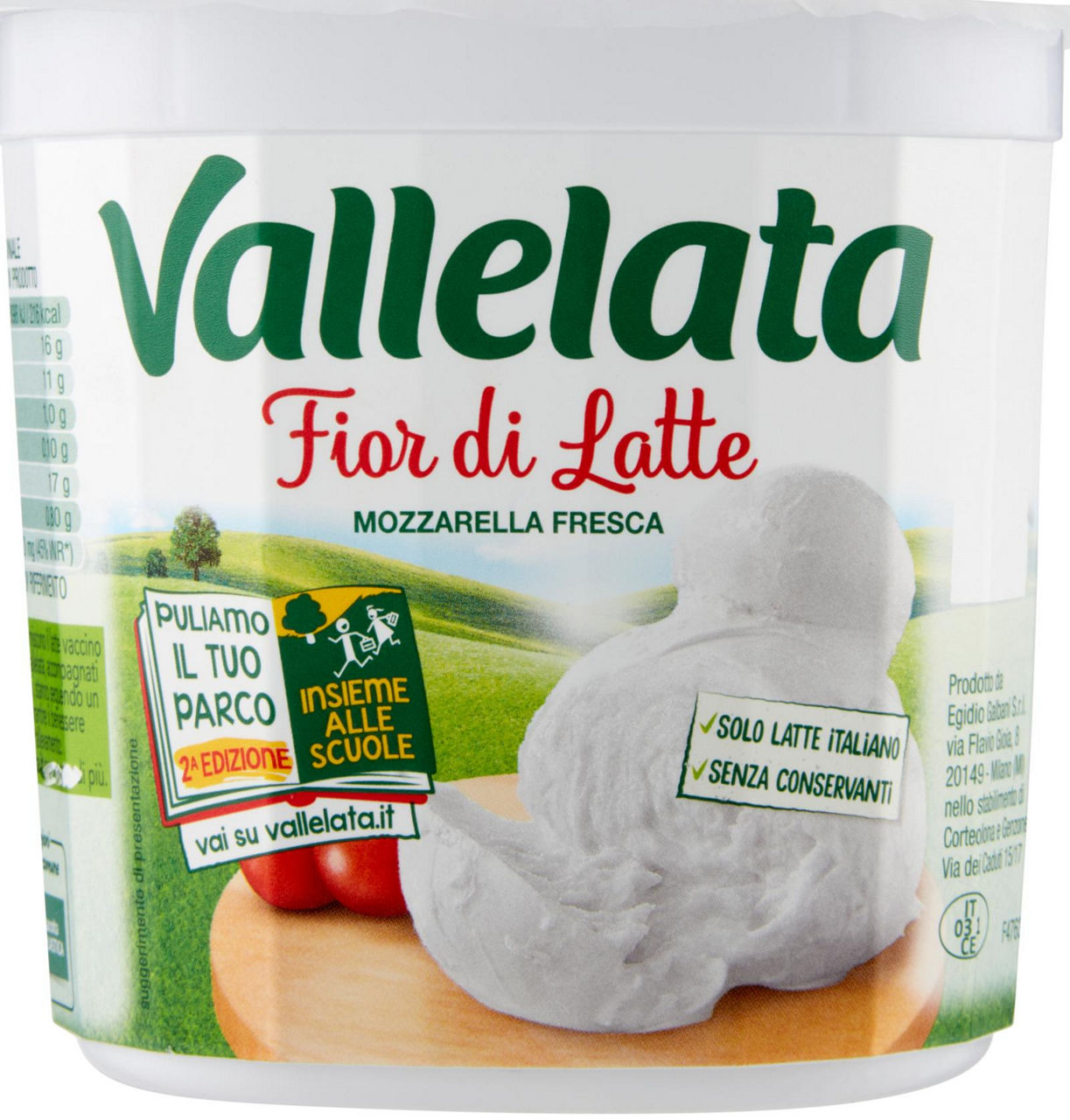 Mozzarella fior di latte vallelata pera galbani vaschetta g 405 sgocc. g 200