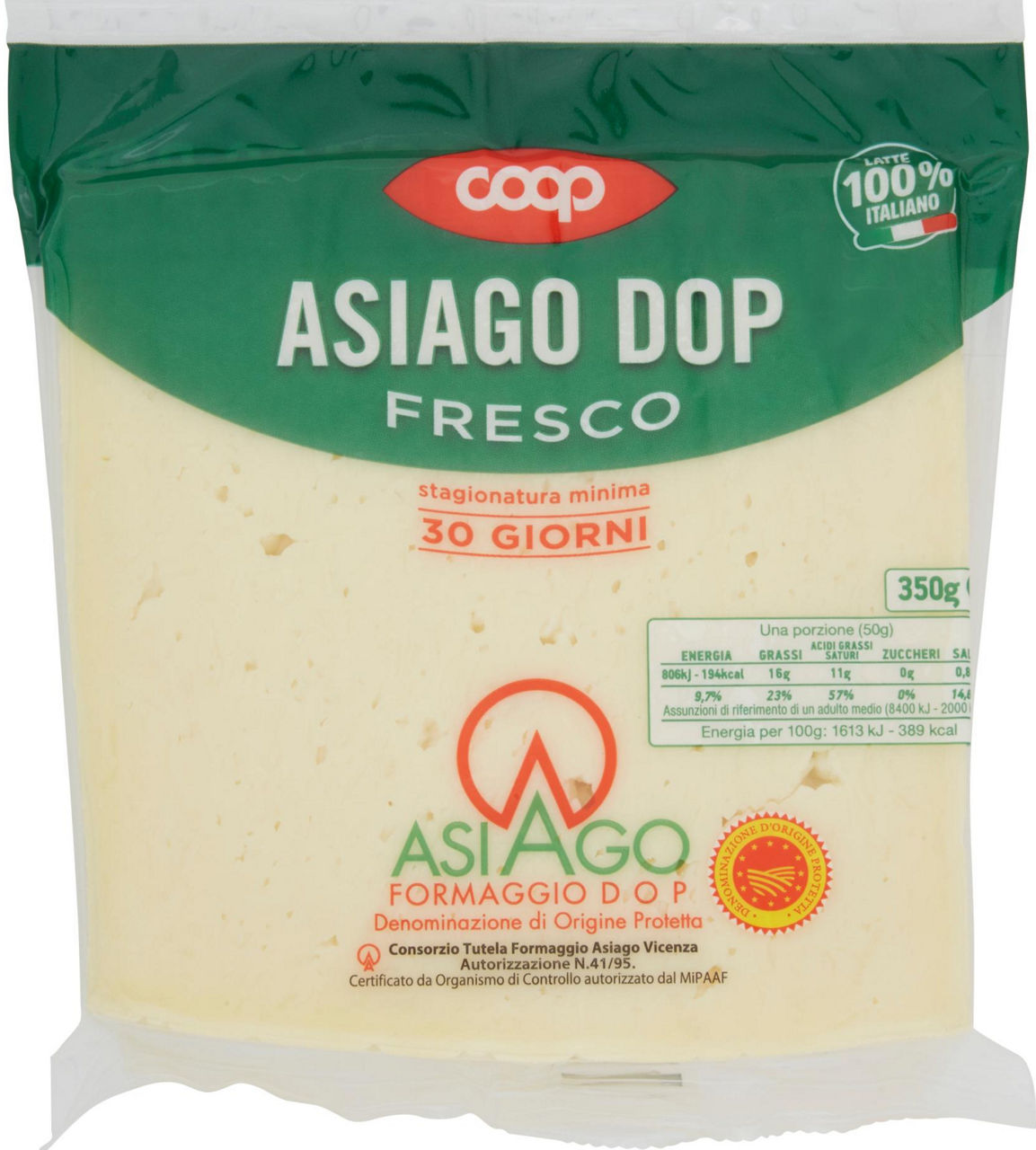 FORMAGGIO ASIAGO DOP FRESCO COOP G 350 - 1