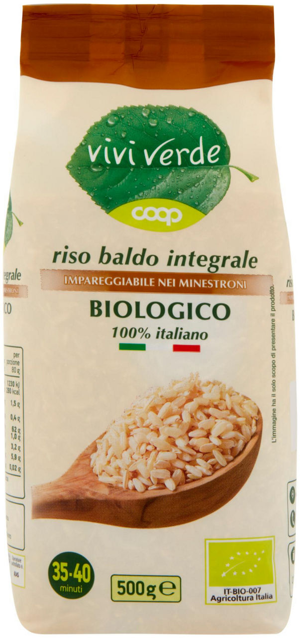 riso baldo integrale Biologico 100% italiano Vivi Verde 500 g - 0