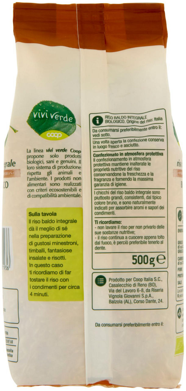 riso baldo integrale Biologico 100% italiano Vivi Verde 500 g - 2