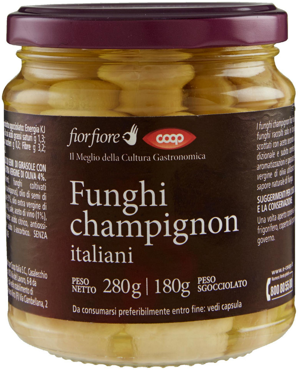 Funghi champignon italiani fior fiore coop vv gr 280