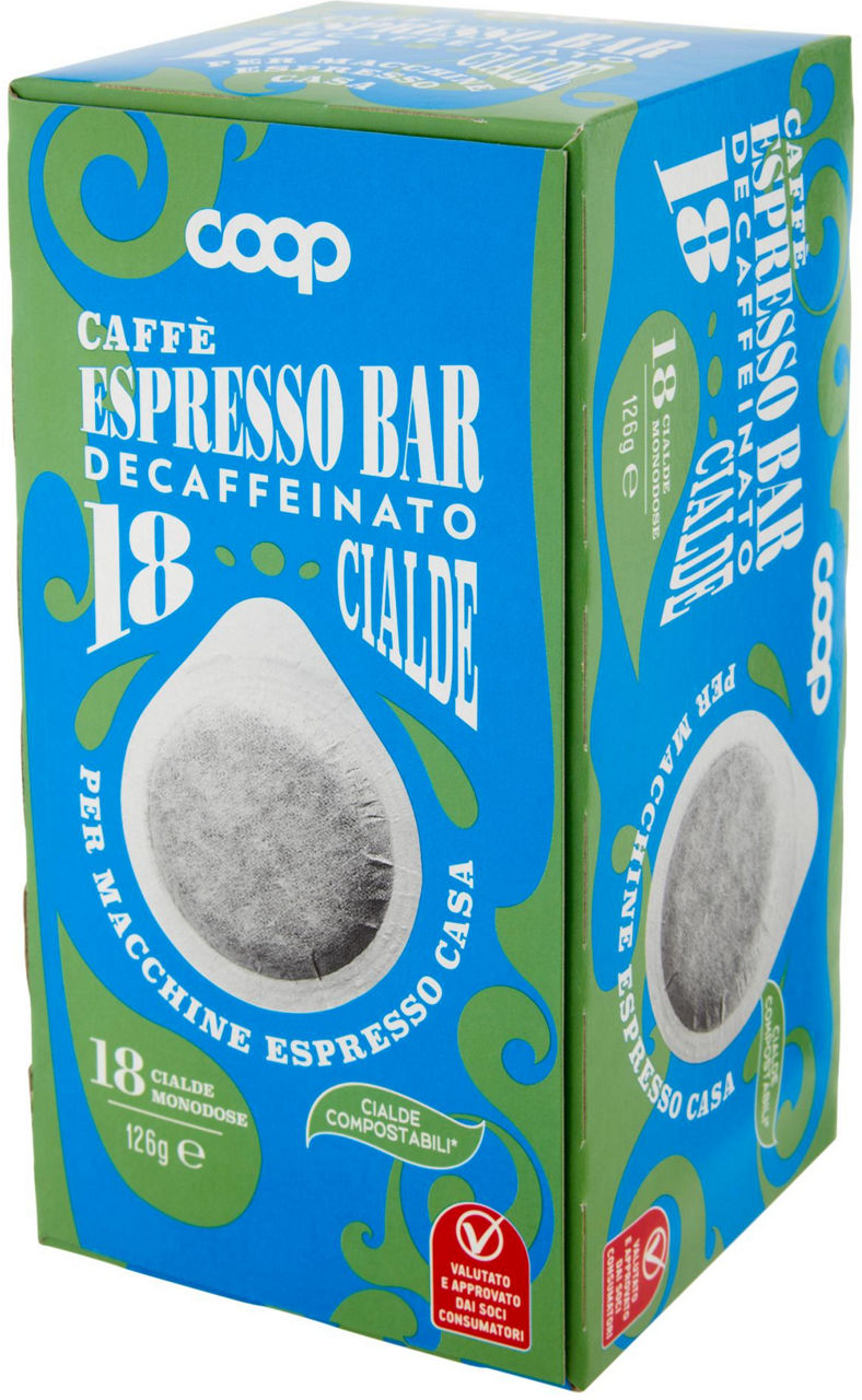 CAFFE' DECAFFEINATO IN CIALDE PER  MACCH. ESPRESSO COOP 18 CIALDE G 126 - 6