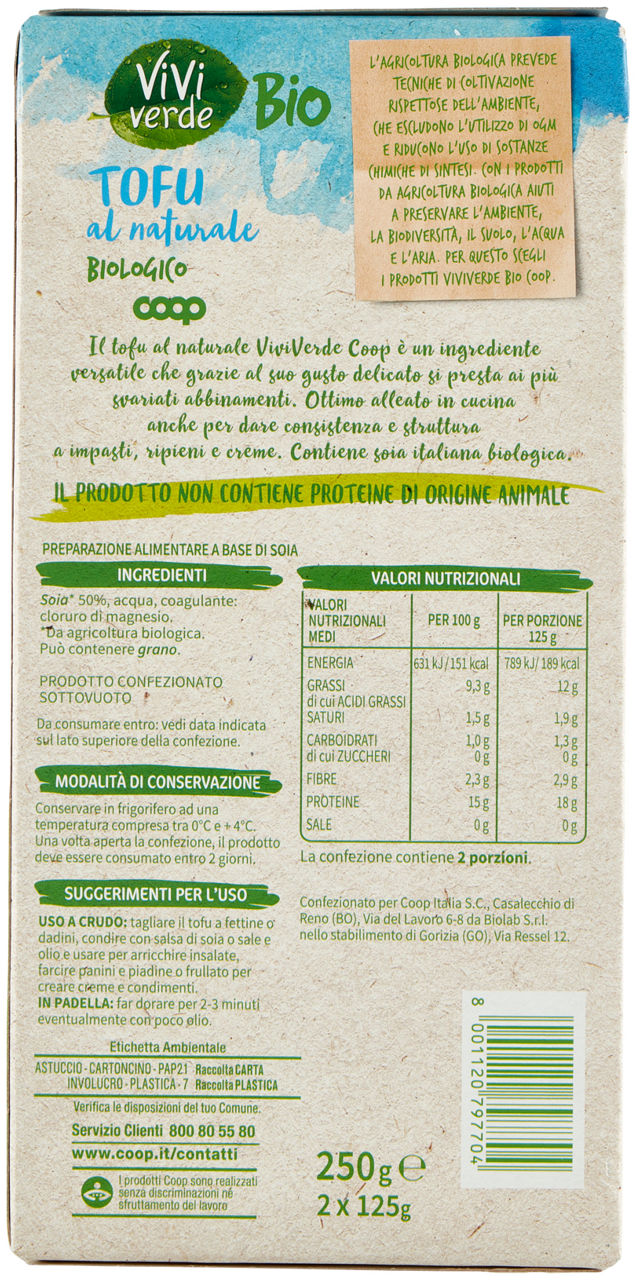 tofu al naturale Biologico Vivi Verde 2 x 125 g - 5