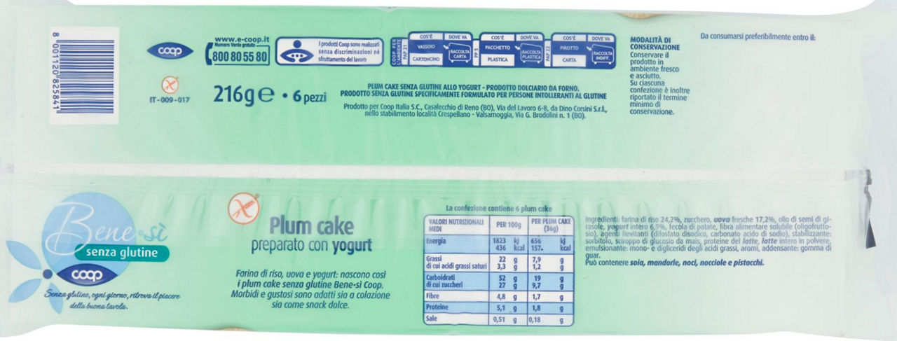 Plum cake preparato con yogurt senza glutine 6 x 36 g - 2