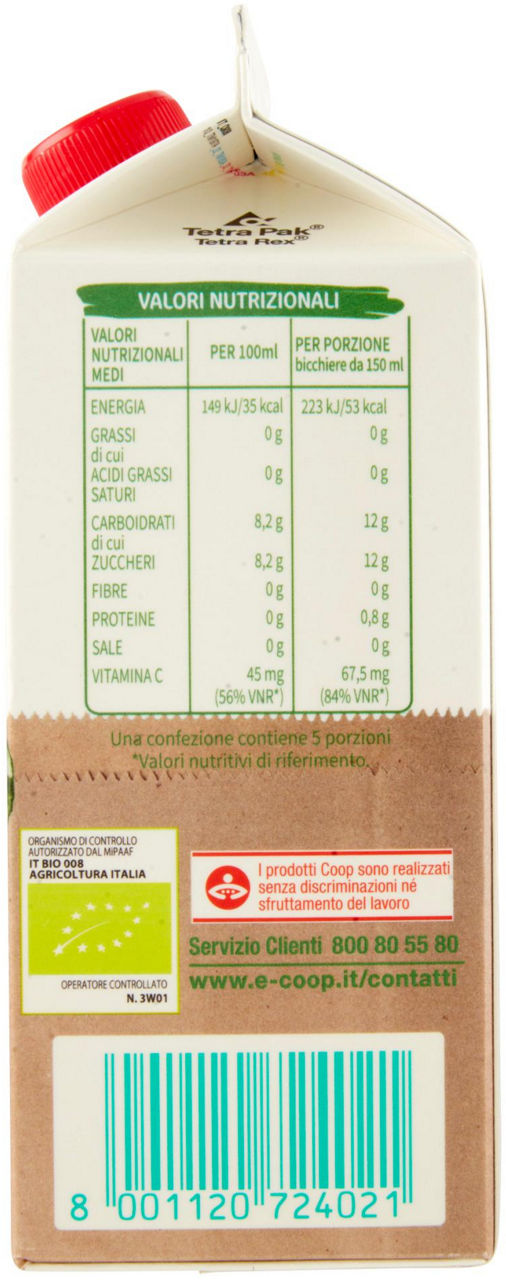 Spremuta 100% Arance Rosse Bio Vivi Verde 750 ml - 3