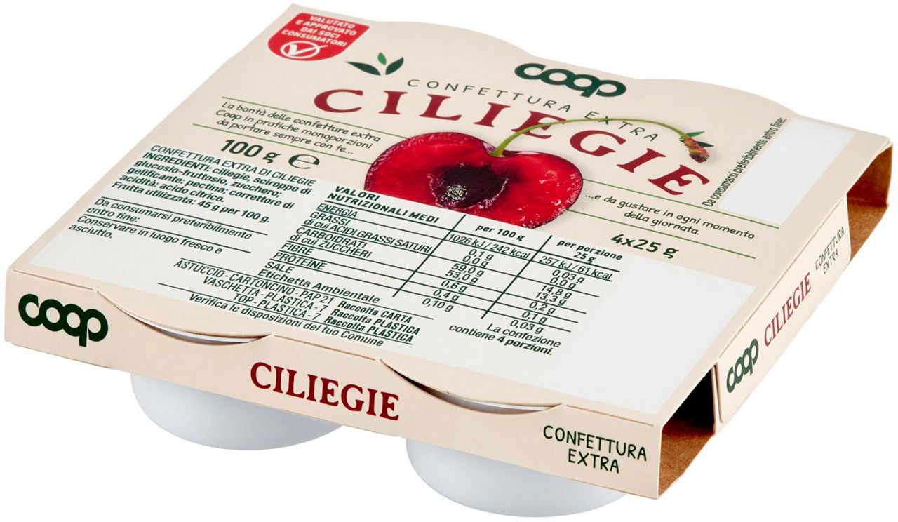 CONFETTURE EXTRA DI CILIEGIE COOP - CLUSTER 4X25G - Immagine 61