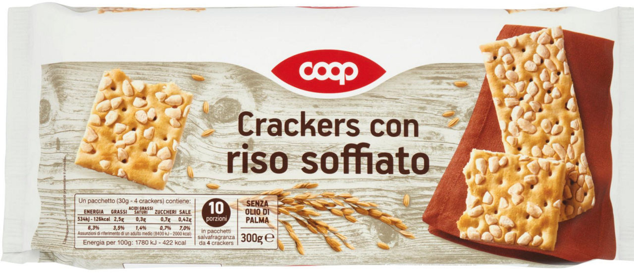 Crackers con riso soffiato coop incarto gr 300