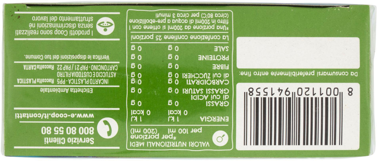 Tè Verde Deteinato biologico 25 filtri 35 g - 5