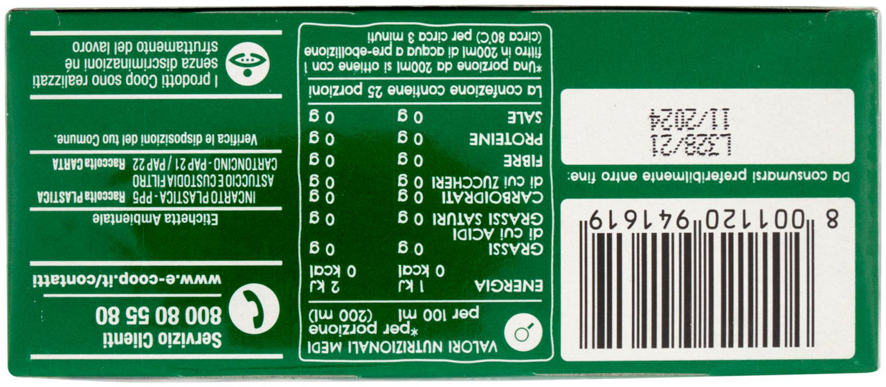 Tè Verde biologico 25 filtri 50 g - 5
