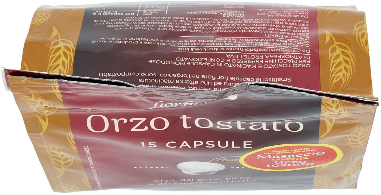 ORZO TOSTATO IN CAPSULE 'MASACCIO' FIOR FIORE COOP PZ. 15 SACCHETTO G 75 - 4