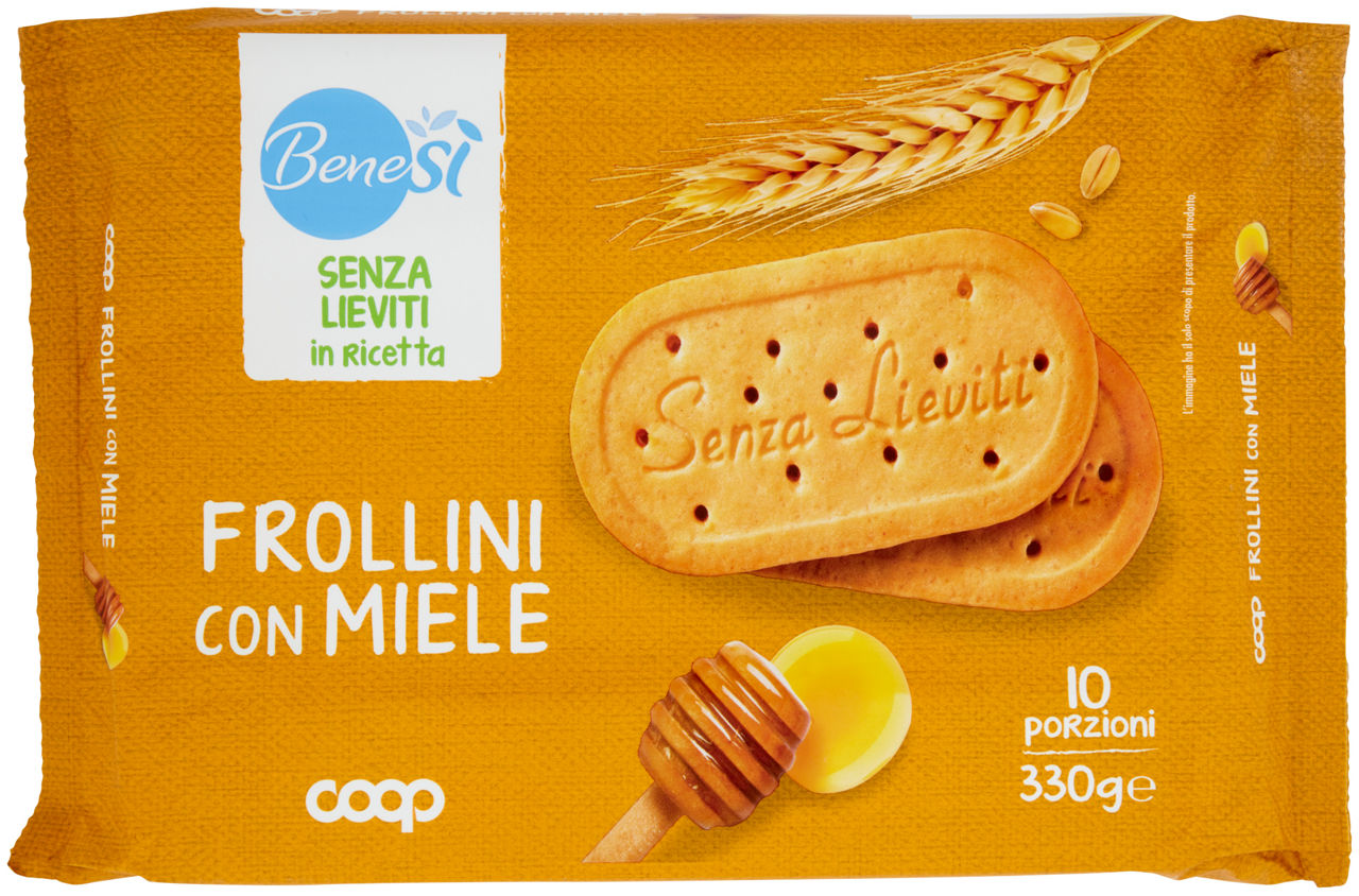 Biscotti frollini senza lievito  benesì coop flow pack gr.330