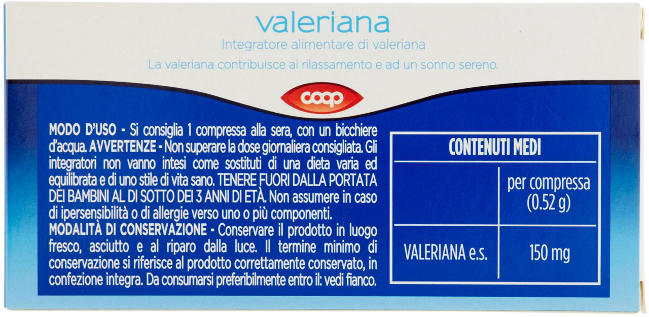 VALERIANA COOP SCATOLA 60 COMPRESSE GR.31,2 - 2