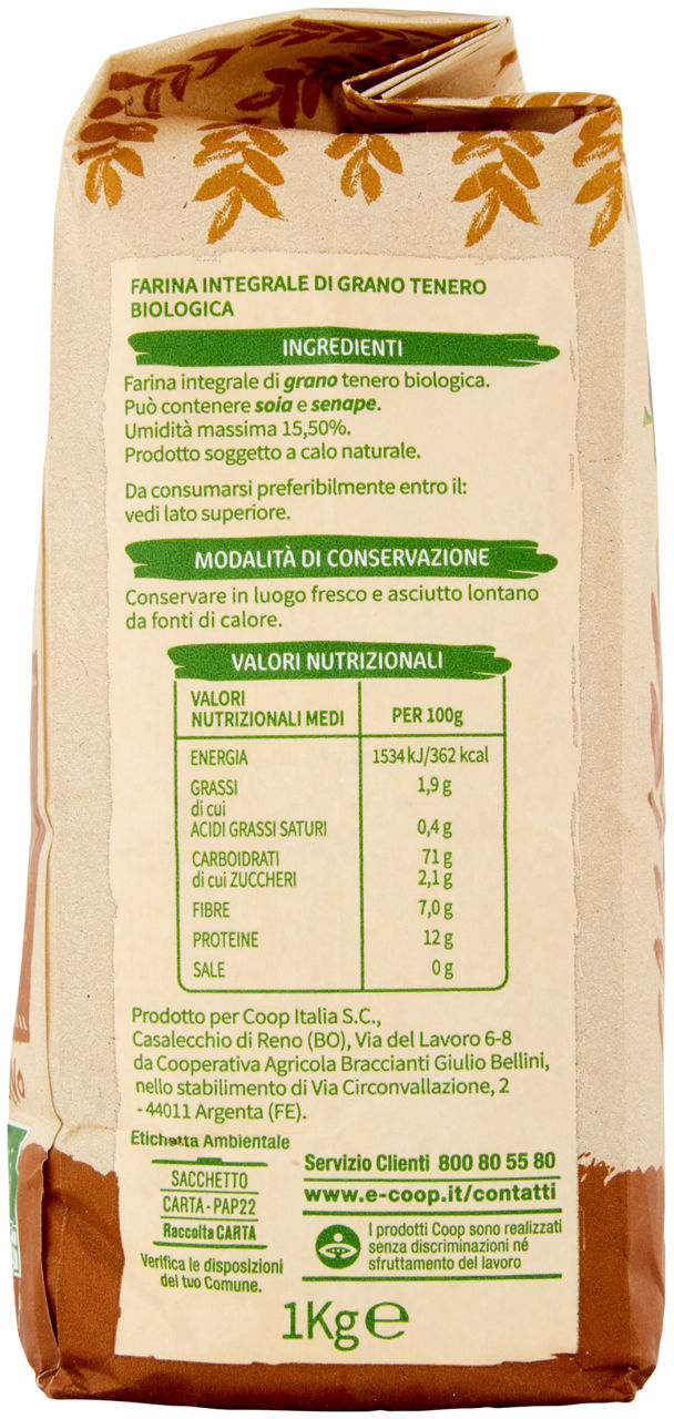 farina di grano tenero Integrale Biologica Vivi Verde 1 kg - 3