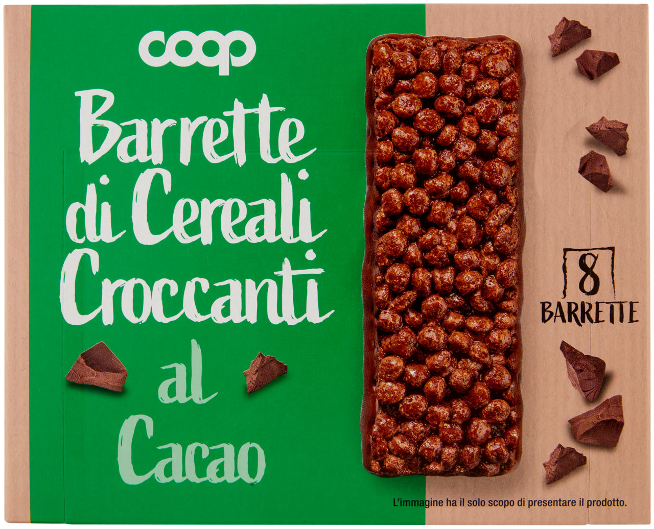 Barrette di cereali croccanti al cacao 8 x 20 g