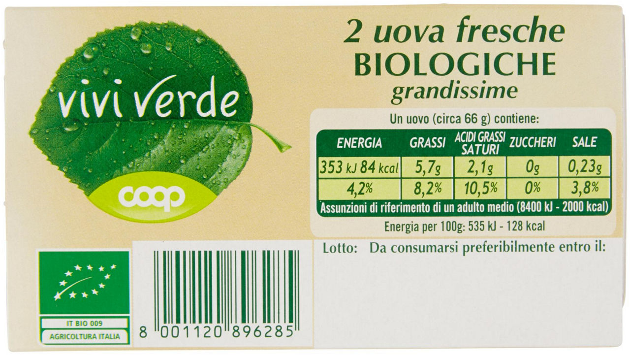 2 uova fresche Biologiche grandissime Vivi Verde 130 g - 4
