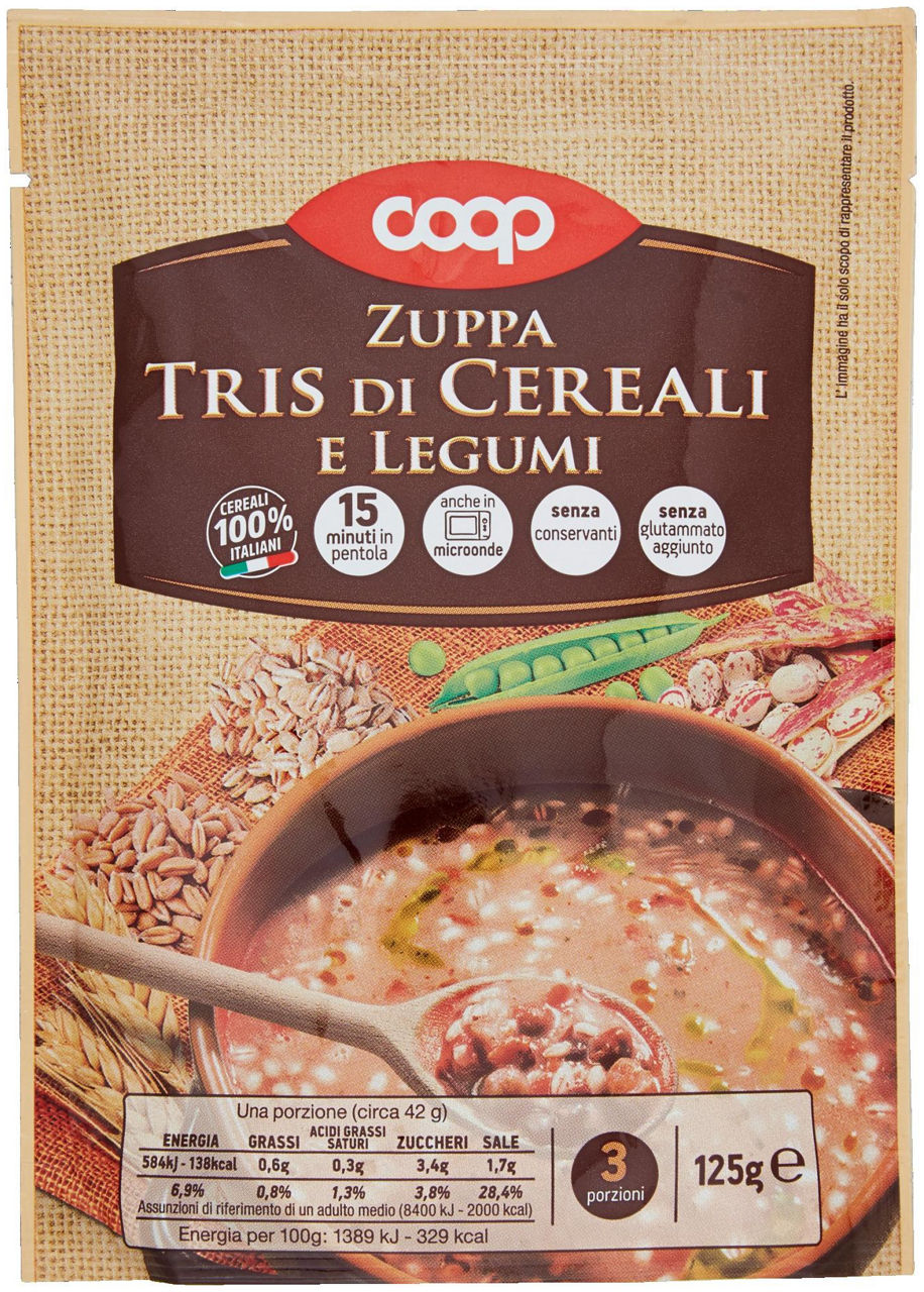 Zuppa tris di cereali e legumi coop busta  gr.125