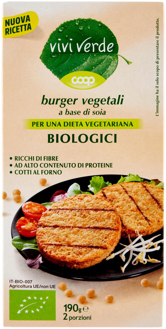 Burger vegetali a base di soia biologici vivi verde 2 x 95 g