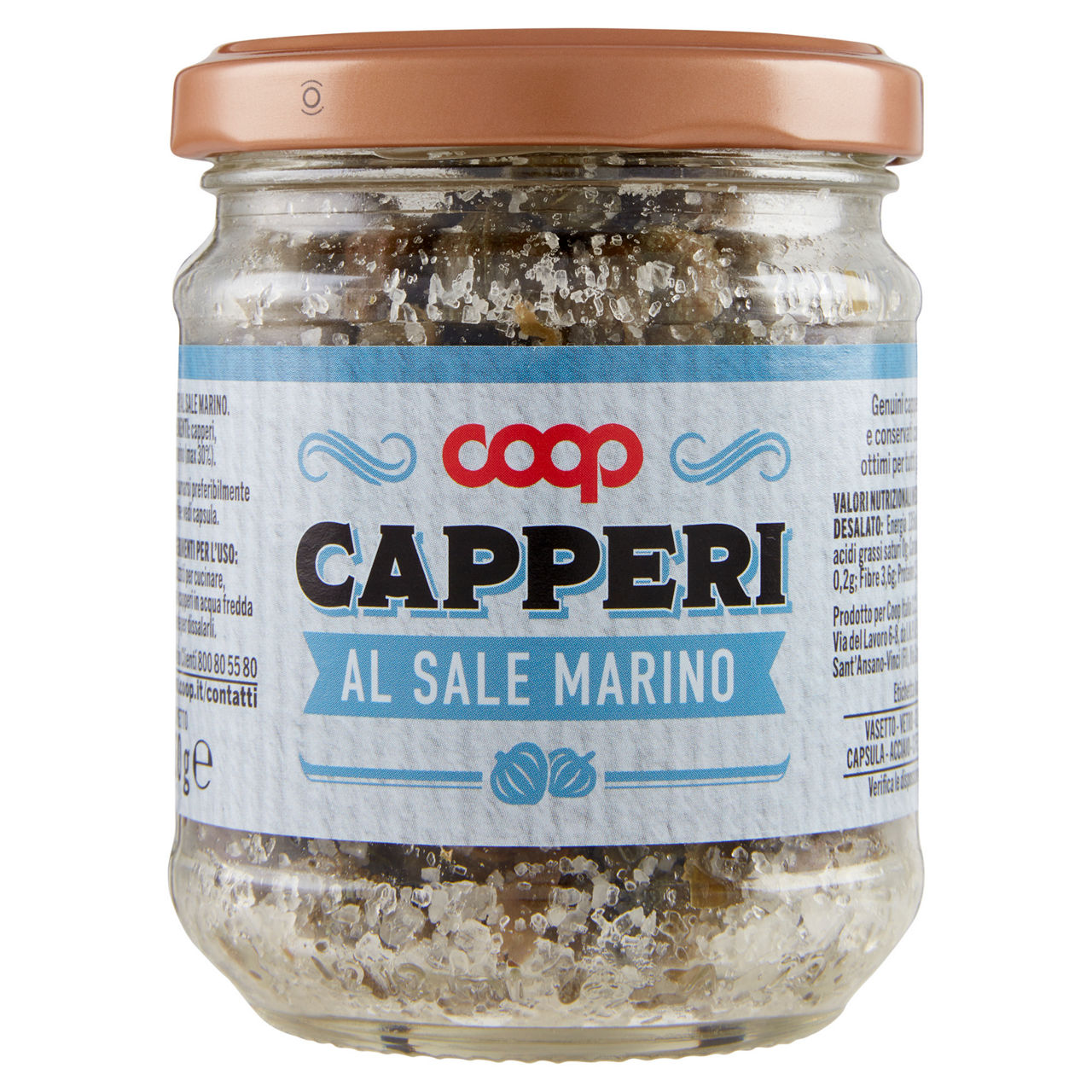 CAPPERI COOP AL SALE MARINO VASO VETRO GR.130 - Immagine 01