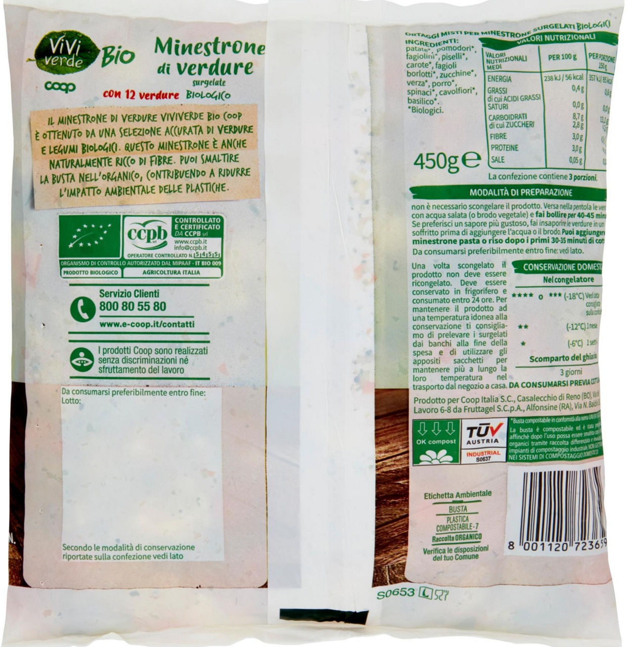 minestrone di verdure surgelate Biologico Vivi Verde 450 g - 2
