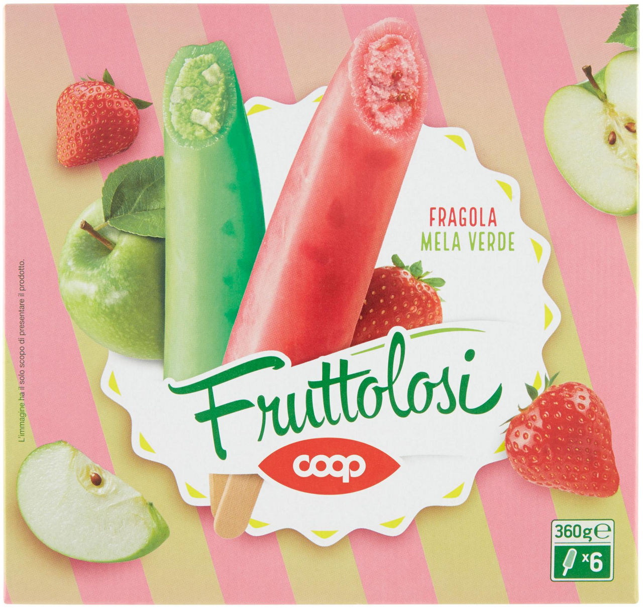 Ghiaccioli fruttolosi fragola e mela verde 6 pz 360 gr