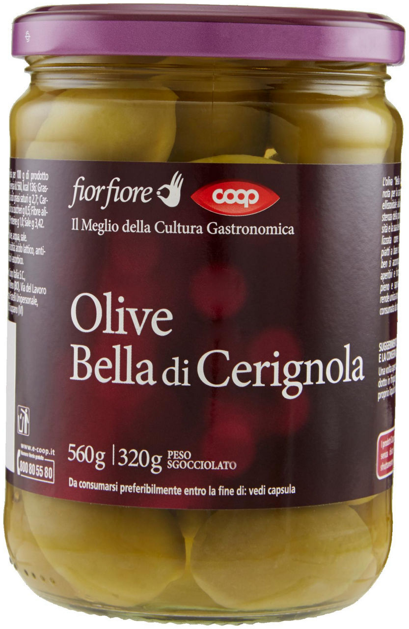 Olive bella di cerignola fior fiore coop vv g 320