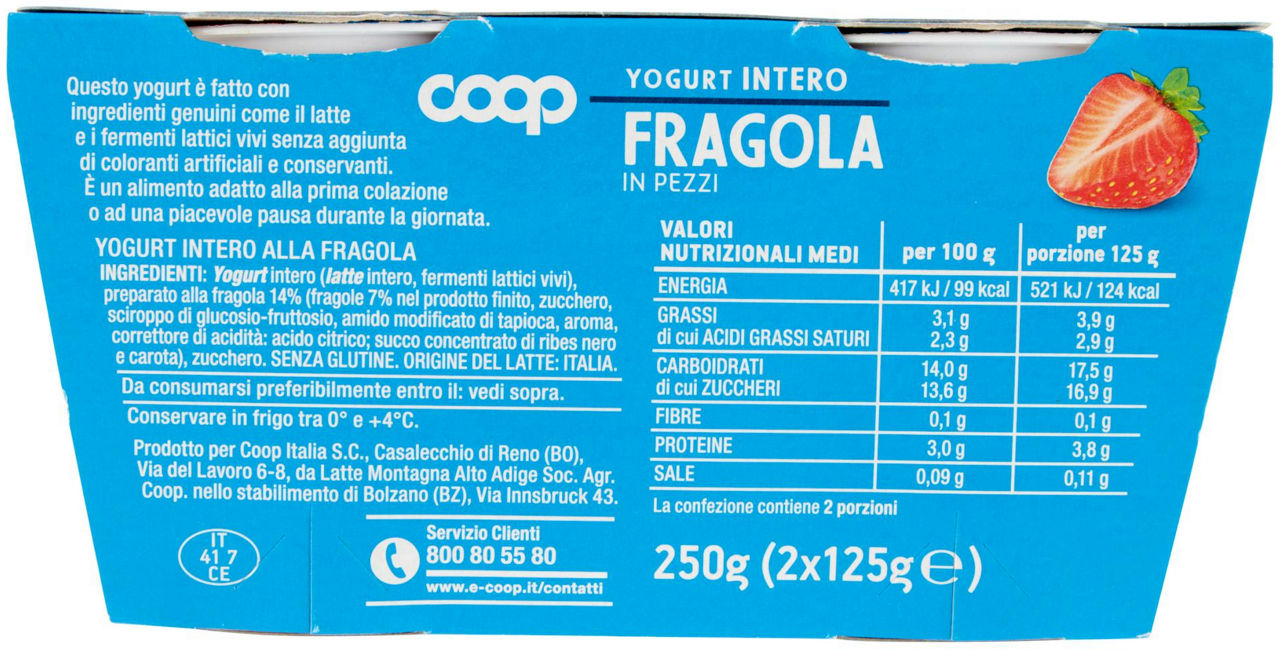 YOGURT INTERO FRAGOLA COOP G125X2 - 2
