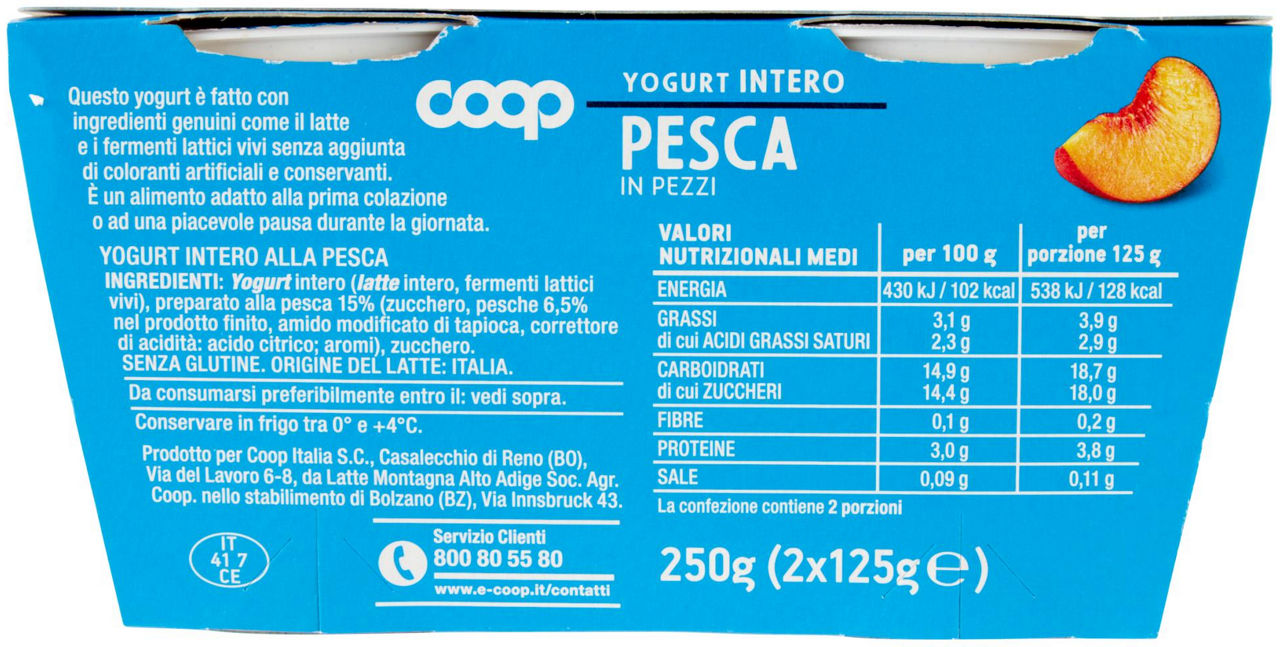 Yogurt intero alla pesca 2 pz da 125 gr - Immagine 21