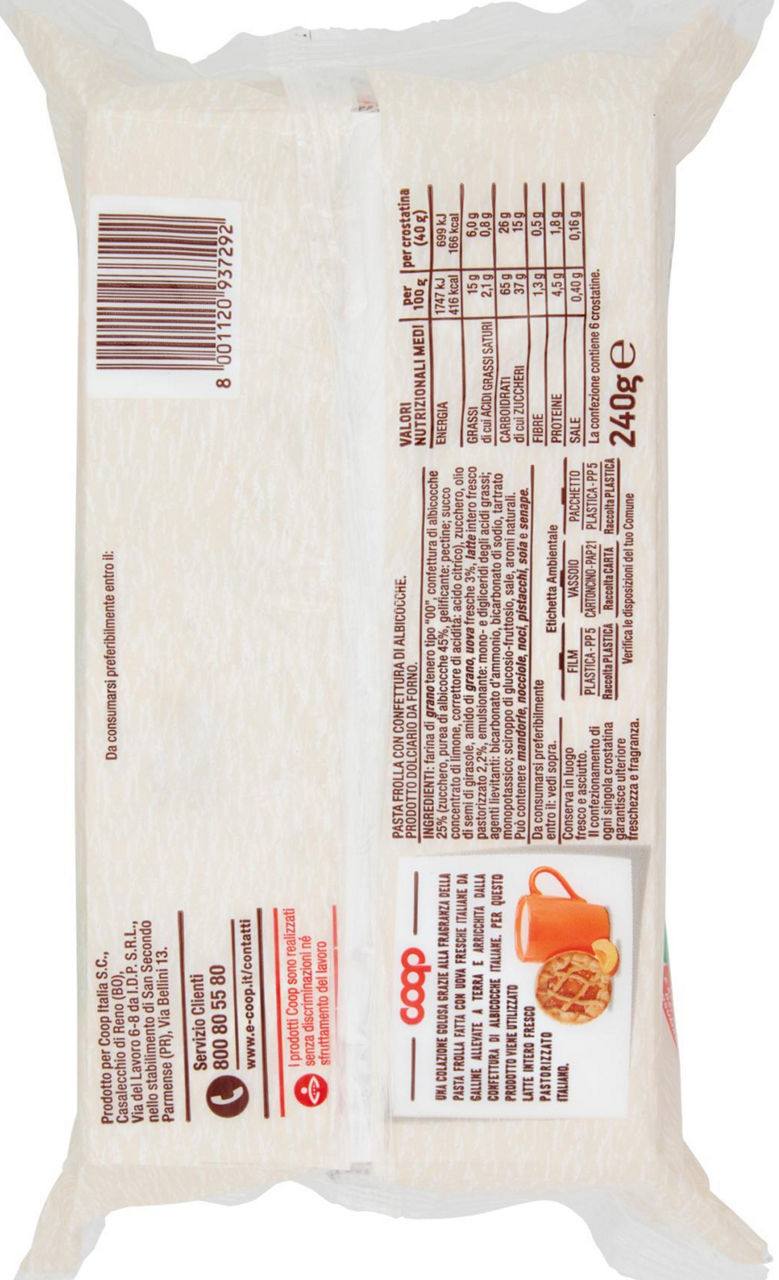 Crostatine con confettura di albicocca 6 pz 240 g - 2