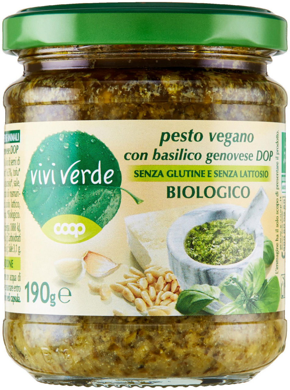 Pesto vegano con basilico genovese dop biologico vivi verde 190 g