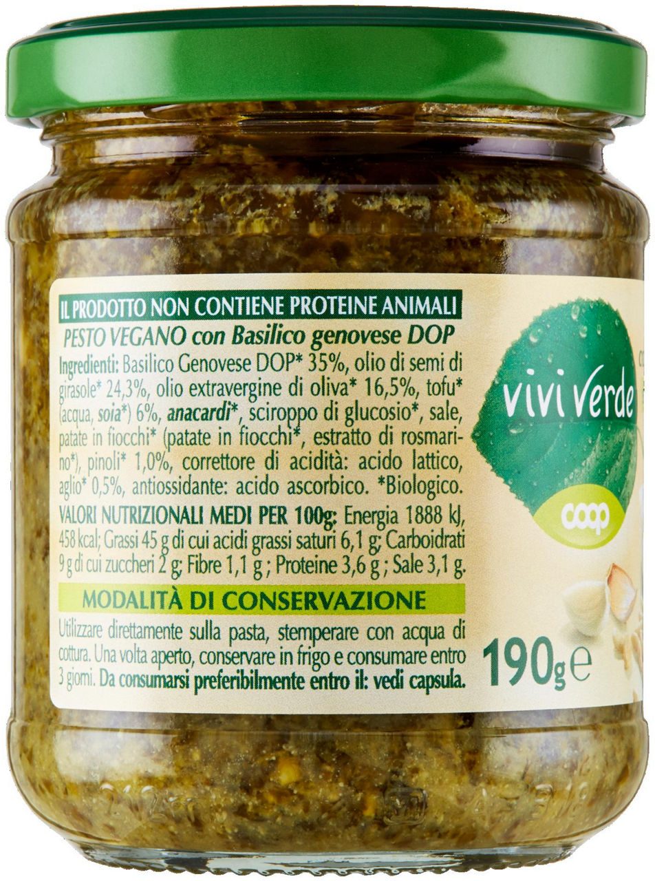 pesto vegano con basilico genovese DOP Biologico Vivi Verde 190 g - 1