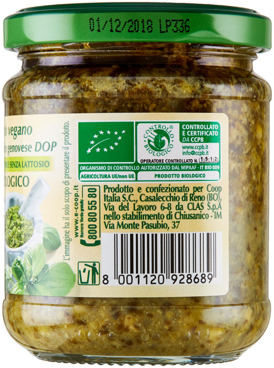 pesto vegano con basilico genovese DOP Biologico Vivi Verde 190 g - 3