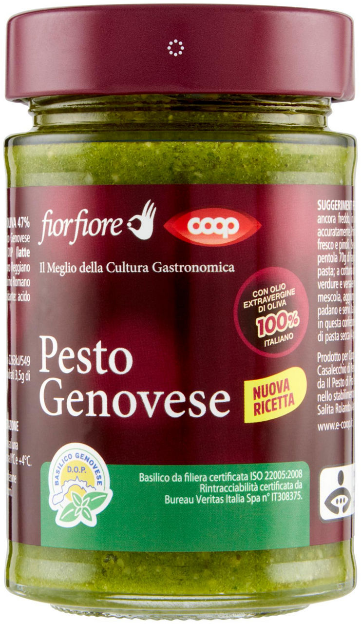 Pesto genovese fior fiore coop vasetto vetro g 170